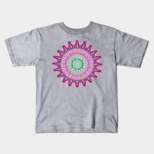 Abstract Circle Pattern With Floral Elements 10 Kids T-Shirt